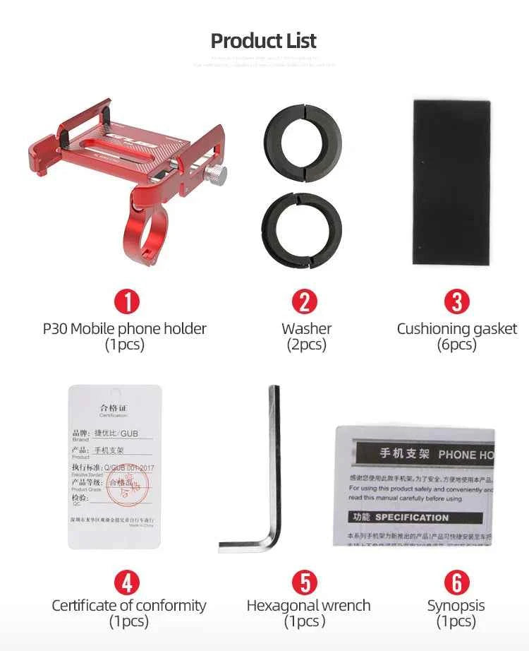 GUB P30 Bike Phone Holder Adjustable 360 Degree Bicycle Phone Stand Mount Riding Cycling MTB Cycling Accessories GUB G85 P10 G81