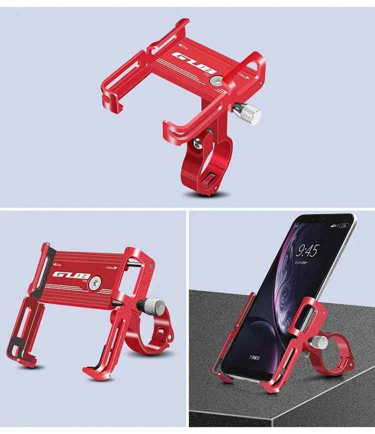 GUB P10 Bike Phone Holder Bracket Aluminum Alloy Motorcycle Bicycle Stand Mount Support Handlebar Clip for 55-100mm
