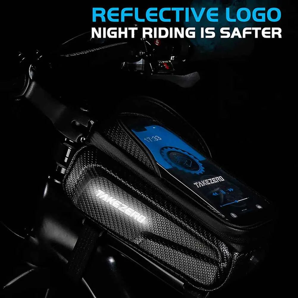 Bicycle Bag 1L Frame Front Top Tube Bike Bag Handlebar Mtb Touch Screen Cycling Bag Phone Holder Case Bicycle Accessories