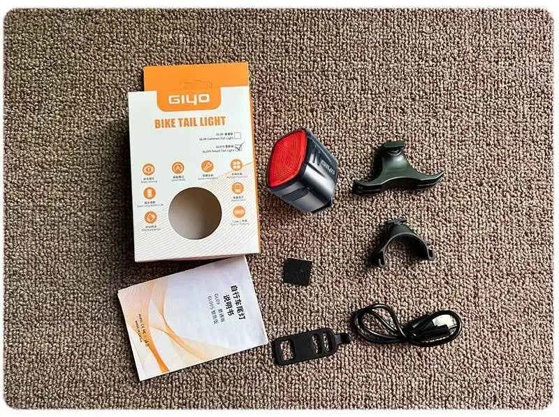 GlYO Bicycle Tail Light - Smart with Auto Brake Sensing / Non-Smart Option - IP66 Waterproof USB Rechargeable for MTB/Road Bike