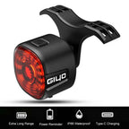 GlYO Bicycle Tail Light - Smart with Auto Brake Sensing / Non-Smart Option - IP66 Waterproof USB Rechargeable for MTB/Road Bike