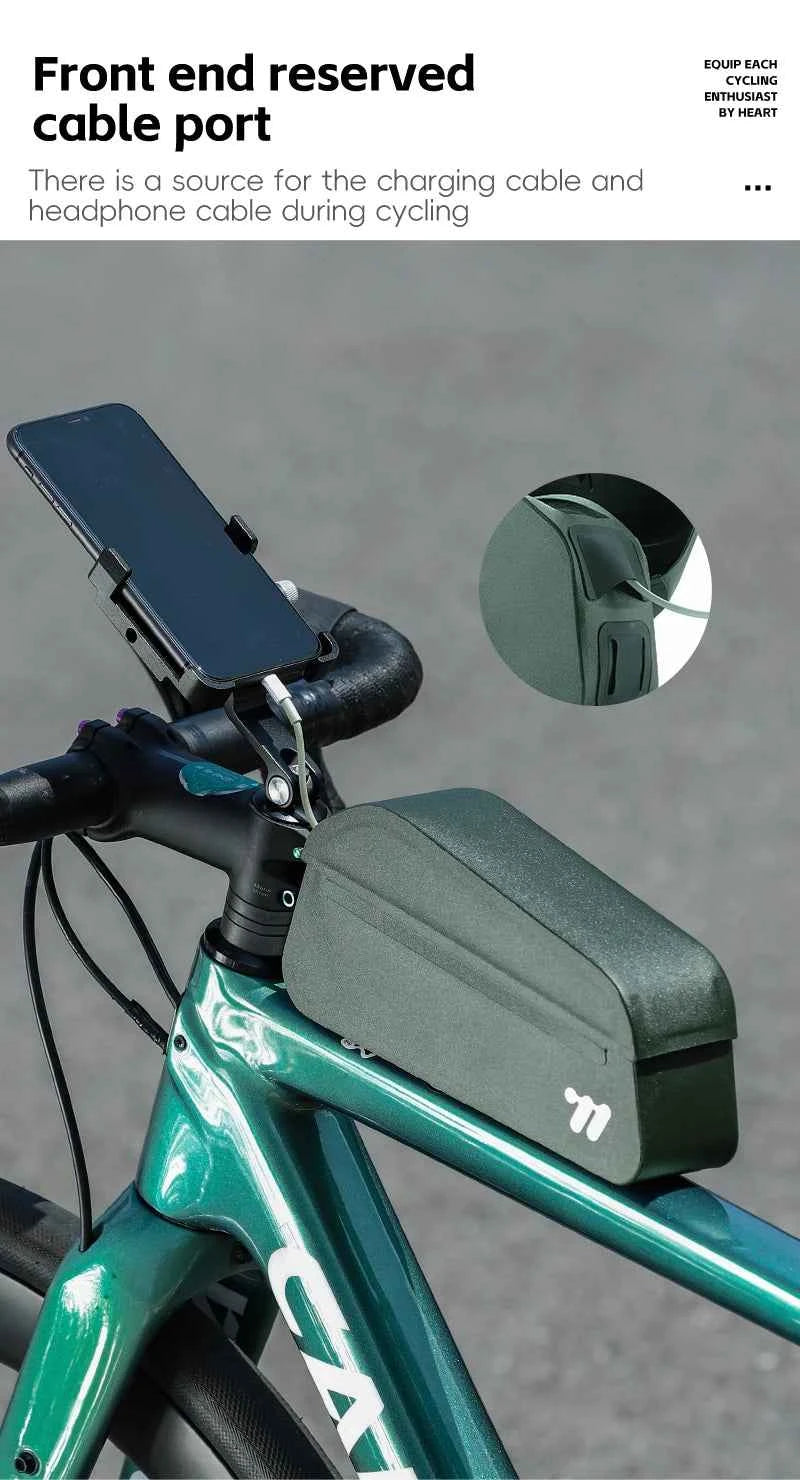 WEST BIKING Bicycle Magnetic Lid Top Tube Bag With Bolts Mounted & Straps MTB Road Bike Waterproof  Front Frame Structured Bag