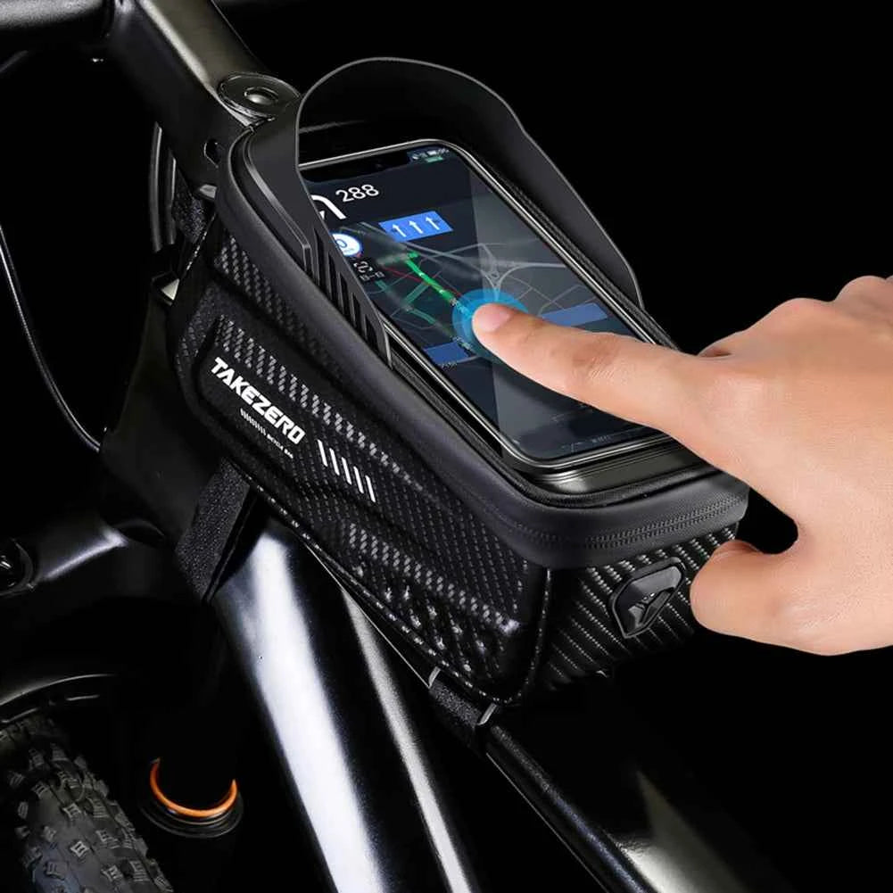 1L Bike Bag Bicycle Front Cell Mobile Phone Case Holder with Touchscreen Top Tube Cycling Bag Reflective MTB Bike Accessories