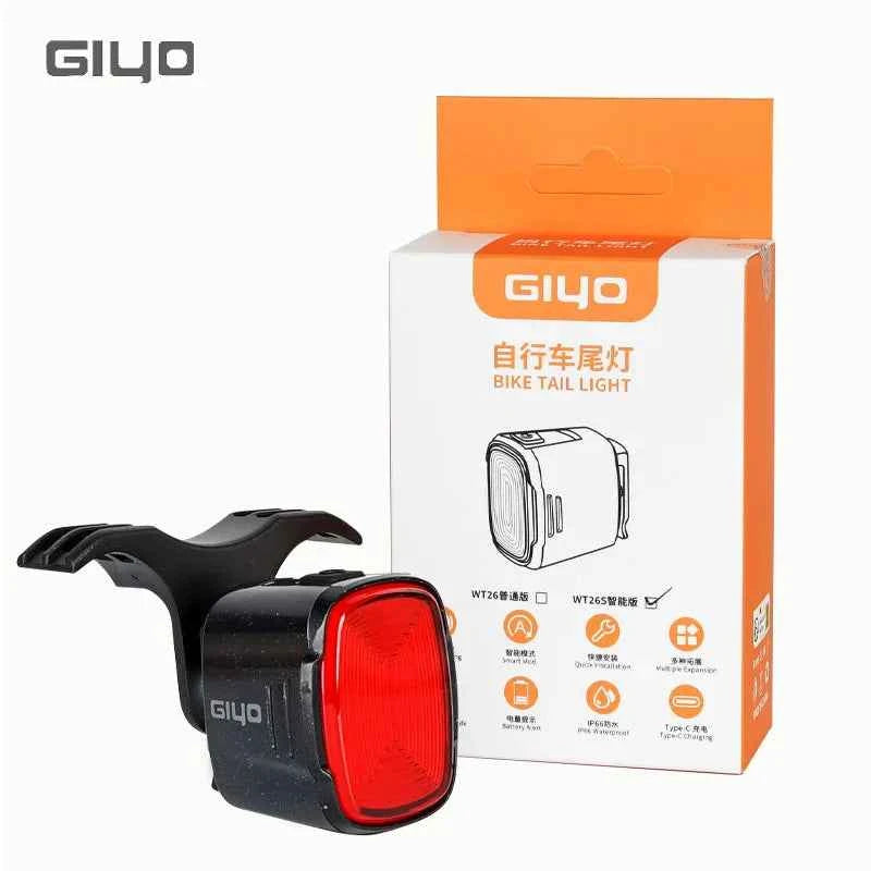 GlYO Bicycle Tail Light - Smart with Auto Brake Sensing / Non-Smart Option - IP66 Waterproof USB Rechargeable for MTB/Road Bike
