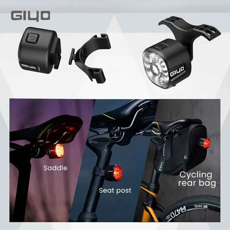 Tail Light for MTB/Road Bike ‌ IP66 Waterproof Smart with Auto Brake Sensing / Non-Smart Option LED Rear Lamp with RGB Light