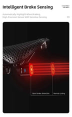 WEST BIKING Bicycle Rear Light Brake Sensing Digital Power Display Auto Start/Stop Long Endurance Taillight Cycling Accessories
