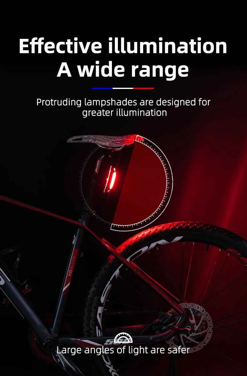 ROCKBROS Bike Tail Light Waterproof Seatpost Warning Bicycle Rear Light MTB Road LED Lamp Tailight USB Charging Cycling Light