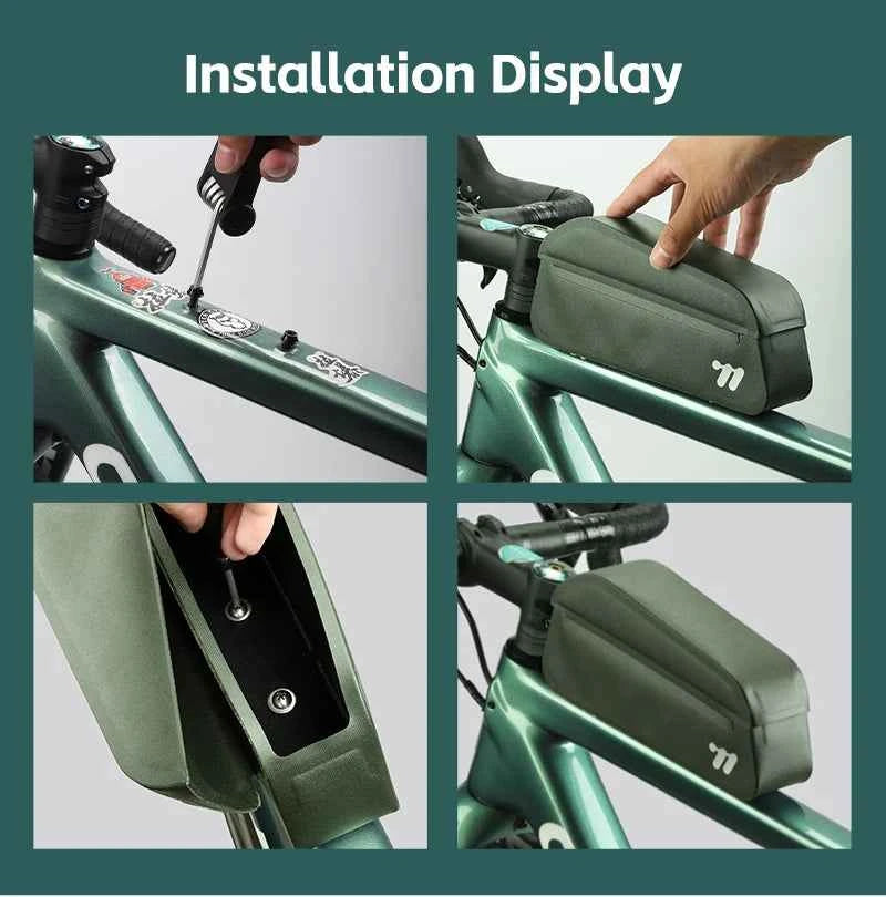 WEST BIKING Bicycle Magnetic Lid Top Tube Bag With Bolts Mounted & Straps MTB Road Bike Waterproof  Front Frame Structured Bag