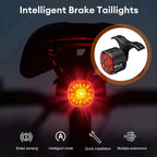 GlYO Bicycle Tail Light - Smart with Auto Brake Sensing / Non-Smart Option - IP66 Waterproof USB Rechargeable for MTB/Road Bike