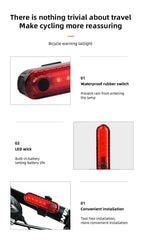 Heinast Bike Lighting Front and Rear Lights Bicycle Lamp Led Cycling Light Bike Flashlight for Bicycle Front Taillight Lantern