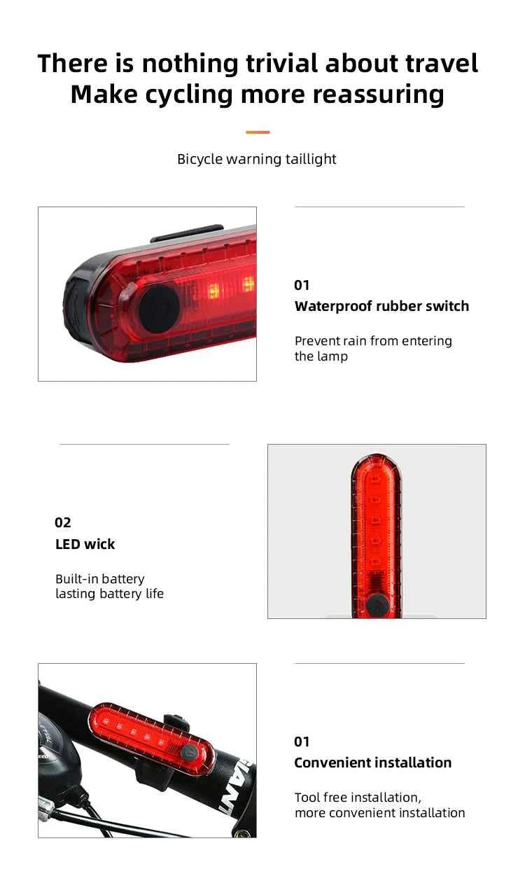 Heinast Bike Lighting Front and Rear Lights Bicycle Lamp Led Cycling Light Bike Flashlight for Bicycle Front Taillight Lantern