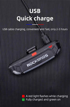 ROCKBROS Bike Tail Light Waterproof Seatpost Warning Bicycle Rear Light MTB Road LED Lamp Tailight USB Charging Cycling Light