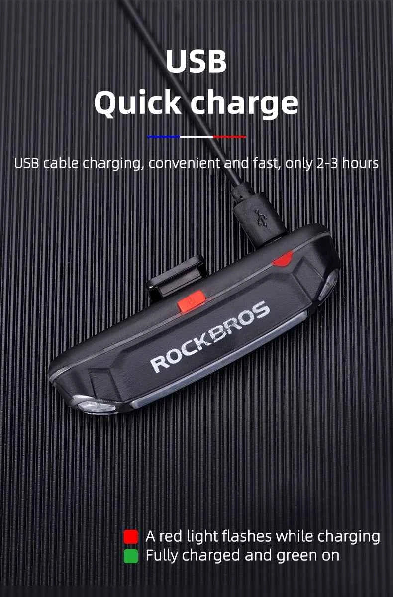 ROCKBROS Bike Tail Light Waterproof Seatpost Warning Bicycle Rear Light MTB Road LED Lamp Tailight USB Charging Cycling Light