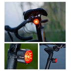 GlYO Bicycle Tail Light - Smart with Auto Brake Sensing / Non-Smart Option - IP66 Waterproof USB Rechargeable for MTB/Road Bike