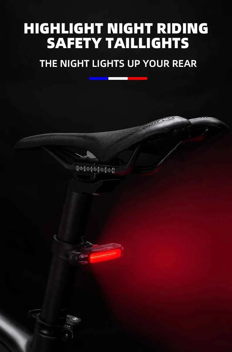 ROCKBROS Bike Tail Light Waterproof Seatpost Warning Bicycle Rear Light MTB Road LED Lamp Tailight USB Charging Cycling Light