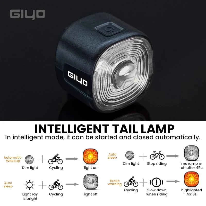 Tail Light for MTB/Road Bike ‌ IP66 Waterproof Smart with Auto Brake Sensing / Non-Smart Option LED Rear Lamp with RGB Light