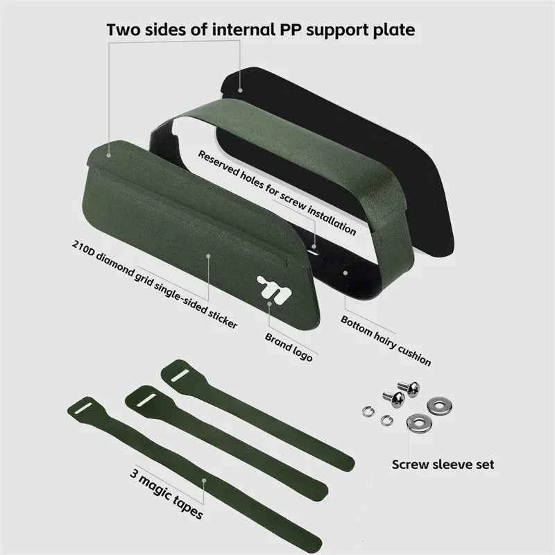 WEST BIKING Bicycle Magnetic Lid Top Tube Bag With Bolts Mounted & Straps MTB Road Bike Waterproof  Front Frame Structured Bag