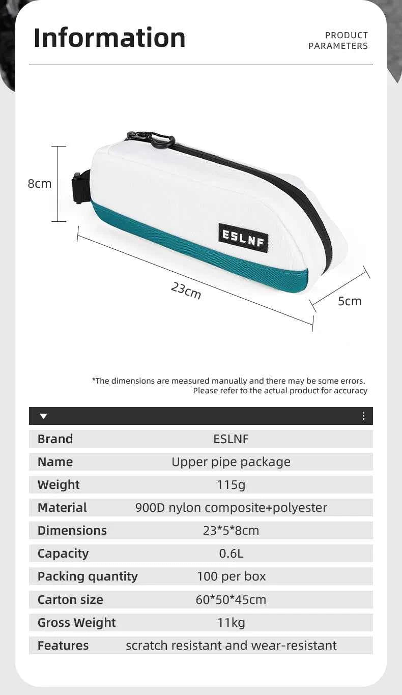 ESLNF Bicycle Top Tube Bag Portable Cycling Front Frame Triangle Bag Lightweight Bike Bag MTB Road Bike Accessories