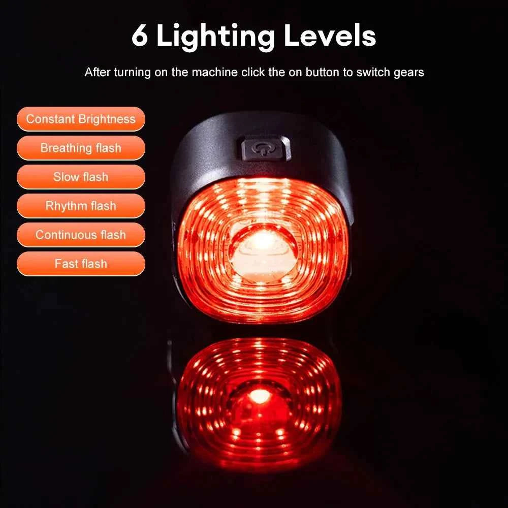 GlYO Bicycle Tail Light - Smart with Auto Brake Sensing / Non-Smart Option - IP66 Waterproof USB Rechargeable for MTB/Road Bike