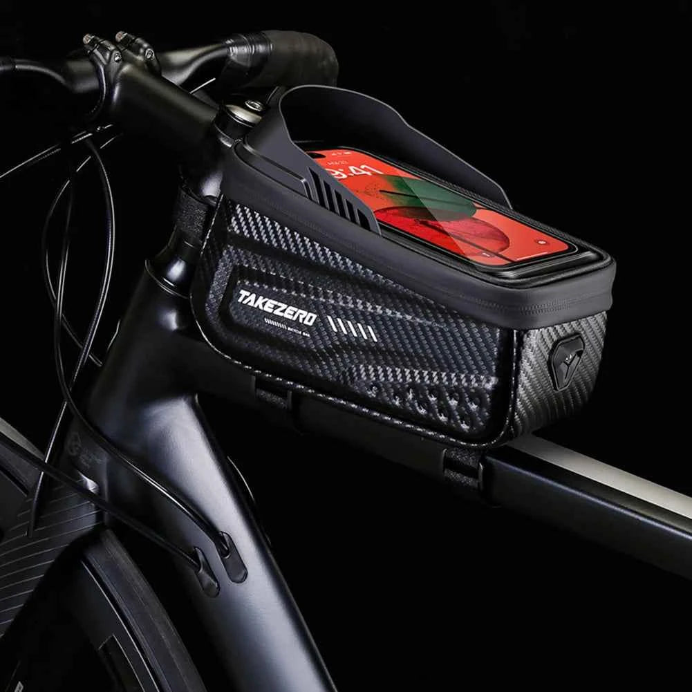 1L Bike Bag Bicycle Front Cell Mobile Phone Case Holder with Touchscreen Top Tube Cycling Bag Reflective MTB Bike Accessories