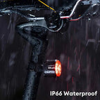 GlYO Bicycle Tail Light - Smart with Auto Brake Sensing / Non-Smart Option - IP66 Waterproof USB Rechargeable for MTB/Road Bike