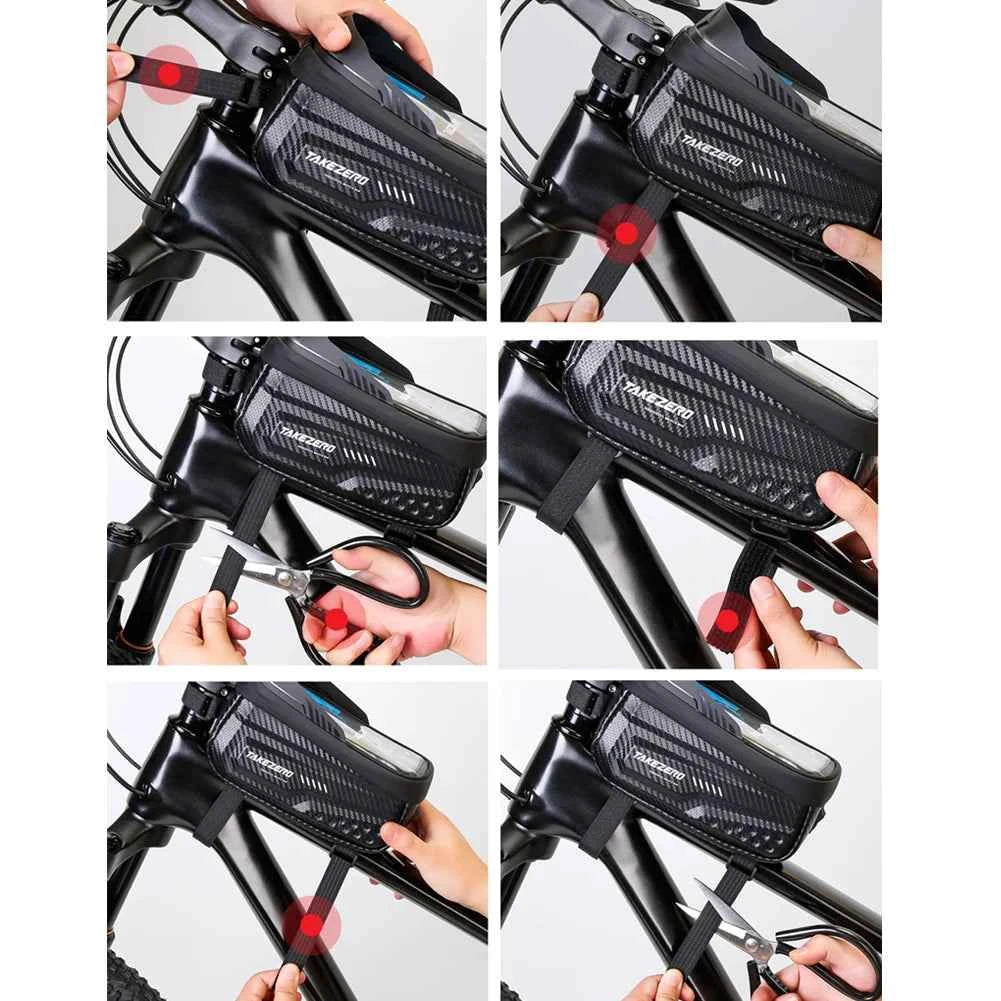 1L Bike Bag Bicycle Front Cell Mobile Phone Case Holder with Touchscreen Top Tube Cycling Bag Reflective MTB Bike Accessories