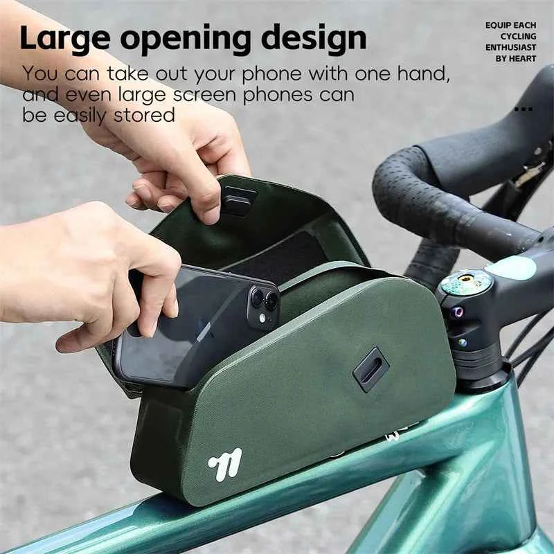 WEST BIKING Bicycle Magnetic Lid Top Tube Bag With Bolts Mounted & Straps MTB Road Bike Waterproof  Front Frame Structured Bag
