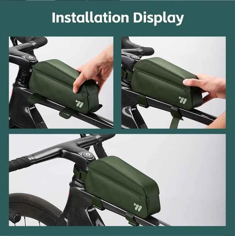 WEST BIKING Bicycle Magnetic Lid Top Tube Bag With Bolts Mounted & Straps MTB Road Bike Waterproof  Front Frame Structured Bag