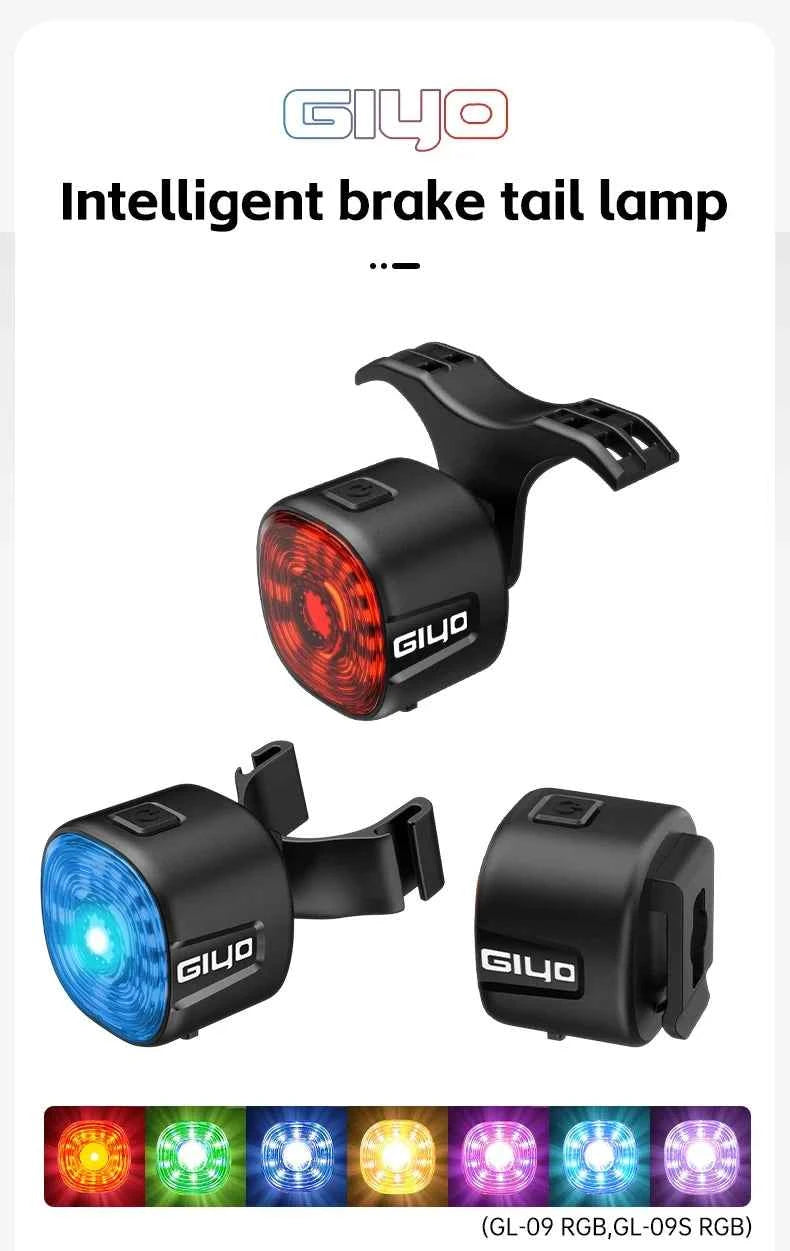 Tail Light for MTB/Road Bike ‌ IP66 Waterproof Smart with Auto Brake Sensing / Non-Smart Option LED Rear Lamp with RGB Light